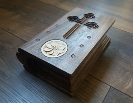 Decorative Wooden Bible with Eternity Sign, Secret Bible, Home Decor - $94.00