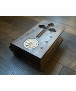 Decorative Wooden Bible with Eternity Sign, Secret Bible, Home Decor - $59.00