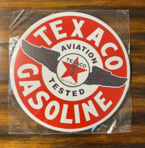 Texaco Aviation Tested Gasoline Hem Wrapped Novelty 12&quot; Diameter Circula... - $11.98