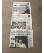3 DENVER POST Issues Aug.13, 14 15 1993 Pope John Paul II &amp; Clinton - De... - €43,74 EUR