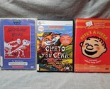 Lot of 3 Scholastic DVDs: Dinosaur Bones, Chato Y Su Cena, Pete&#39;s a Pizza - $18.99