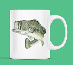 Bass Fish Jumping Coffee Cup Novelty Mug Gift For Men Women - £15.81 GBP