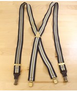 Vtg Hickok Striped Suspender&#39;s Brass Hardware Brown Green - $367.38 MXN