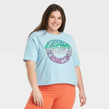 Women&#39;S Sublime Plus Size Short Sleeve Cropped Graphic T-Shirt - Blue 1X/2X - £22.56 GBP