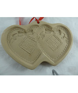 Vintage Brown Bag Cookie Art paper Press Double Hearts Quilted Look - $14.92 CAD