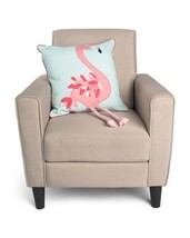 Novogratz Pink Flamingo 3D Feathers Throw Pillow Home Decor 20&quot; x 20&quot; - £39.68 GBP
