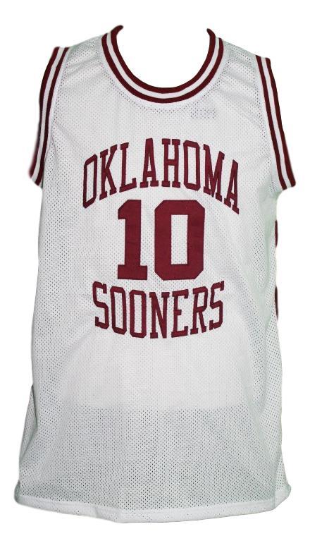 Mookie blaylock  10 custom college oklahoma sooners basketball jersey white   1