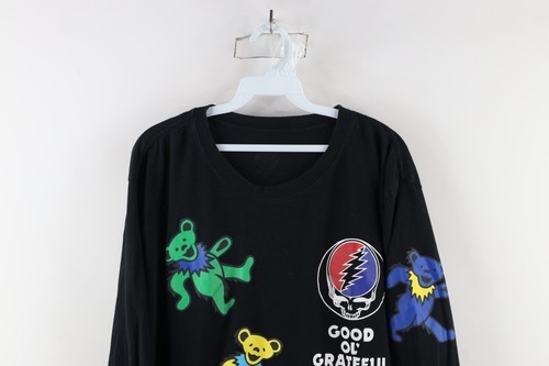 Retro Mens 2XL All Over Print Bear Skull Grateful Dead Band Long Sleeve T-Shirt Item image 2