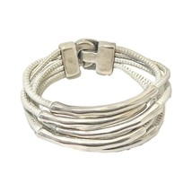 Uno De 50 Bracelet White Leather Silver NWOT Unisex Men Women - $329.99