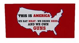 K&#39;s Novelties Lot of 12 This is America We Eat Meat We Drink Beer.Red Decal Bump - £10.12 GBP