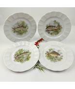 Vintage Porcelain Bavaria Johann Seltmann Vohenstrauss Fish Plates - Set... - $102.65 CAD