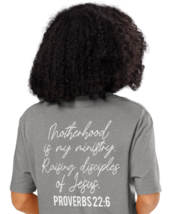 Unisex Organic Ribbed Neck T-Shirt –Motherhood is Kingdom Work Back Heat... - $54.99