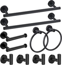 JUSTHERE 10 Pieces Matte Black Bathroom Hardware Set, Bathroom Accessories - $26.99