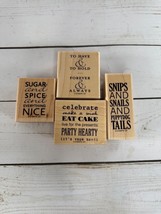 Stampin Up Everything Nice Wood Mounted Stamp Set of 4 Wedding Birthday Baby - $13.85