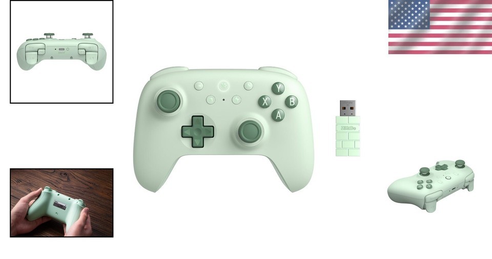 Precision Hall Effect Wireless Gaming Controller with Remappable Bumpers - Green Item image 2