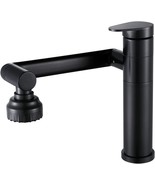 Black Bathroom Faucet 1080 Degree Swivel Lavatory Basin Sink Faucet 1 Ha... - £74.30 GBP
