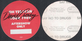 David Crosby OTTO Cloth Aftershow Only from the 1989 Oh Yes I Can Tour - £6.25 GBP