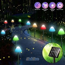 Solar Led Mushroom String Fairy Lights Garden Yard Landscape Patio Decor Lamp Us - £23.97 GBP