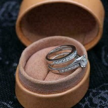 2Ct Princess Simulated Cut Diamond Wedding Bridal Ring Set 14k White Gold Plated - £96.84 GBP