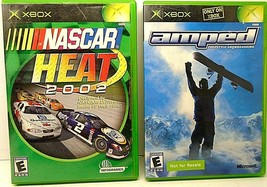 Lot Of 2 Microsoft Xbox Games Nascar Heat 2002 &amp; Amped Freestyle Snowboarding - £9.52 GBP