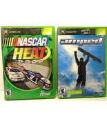 Lot of 2 Microsoft XBOX Games NASCAR HEAT 2002 &amp; AMPED FREESTYLE SNOWBOA... - £9.54 GBP