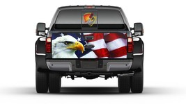 American Flag Eagle Patriotic Tailgate Wrap Vinyl Graphic Decal Sticker ... - £54.92 GBP