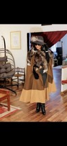 New Customized silver fox tails full length fur Cape Coat S- - $593.99