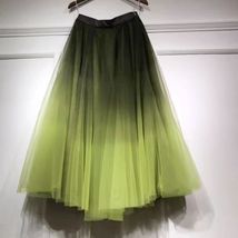 Custom Made - Reserved Order - Olive green tulle midi skirt outfit image 2