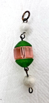 Antique Jadeite Green 2 Depression Pink Beaded Piece - $9.41