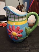 Cooks club Floral Ceramic Pitcher Tulip 7&quot; - $13.76