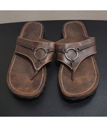 Vintage Lower East Side Brown Chunky Platform Sandals Womens Sz 9 - $46.49 CAD