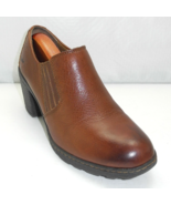 Bolo by Born Brown Leather Booties Slip On Ankle Boot 2-7/8&quot; Heel- Women... - $541.67 MXN