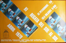Original Poster Mexico Isla Mujeres Florida XI Regata Race 1979 Sailboat Sailing - £21.64 GBP