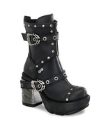 DEMONIA SINISTER-201  Women&#39;s Black  3&quot; Chromed ABS Heel Molded Platform... - £101.65 GBP