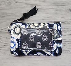 Vera Bradley Snow Lotus Quilted Iconic Zip ID Case Wallet w/ Strap - £8.37 GBP