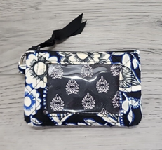 Vera Bradley Snow Lotus Quilted Iconic Zip ID Case Wallet w/ Strap - £8.11 GBP