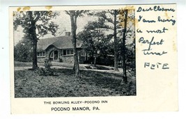The Bowling Alley Pocono Inn Undivided Back Postcard Pocono Manor Pennsy... - $13.86