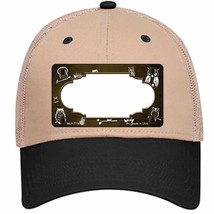 Brown White Owl Scallop Oil Rubbed Novelty Khaki Mesh License Plate Hat - £22.67 GBP