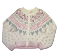 NWT LoveShackFancy Jamie Cardigan in Milky Clouds Knit Wool Sweater L $425 - $247.50