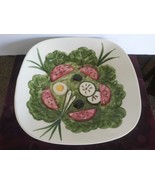 Vintage Los Angeles Potteries Salad Vegetable Serving Bowl Embossed MCM - £25.24 GBP