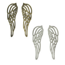 Antique Cast Iron Set of Angel Wings Wall Sculpture Rustic Home Decor Art - £23.46 GBP+