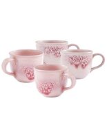 Portmeirion Minerals 12oz Stoneware Mug Rose Quartz Set of 4 Microwave Safe - $62.95 CAD