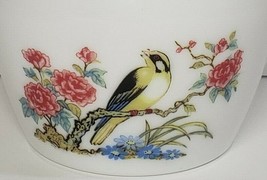 Vintage White Milk Glass Avon Ginger Jar with Flowers and a Bird Design - $16.17