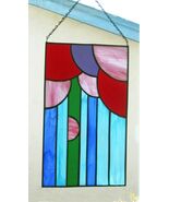 NEW Artist Handmade Original Modern Design Hanging Stained Glass Rising Balloons - $89.73 CAD