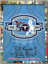K. S. &quot;Bud&quot; Adams Jr Hand Signed 2009 Tennessee Titans 50TH Anniversary (1960-20 - £196.68 GBP