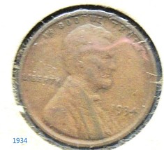Lincoln Wheat Penny 1934  - $3.00