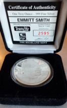 Emmitt Smith Football Dallas Cowboys Limited Edition .999 Fine Silver Coin - $187.00
