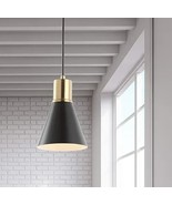 NEW Pendant Light JONATHAN Y  Apollo 6&quot; Black /Gold LED  Dimmable Adjust... - $348.07 MXN