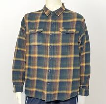 Orvis Shirt Jacket Mens XL Blue Plaid Flannel Big Bear Heavy Shacket Poc... - $27.82