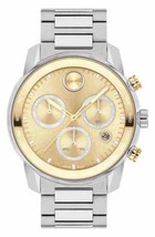 Movado Bold Verso S. Steel  With Gold Chronograph Dial Quartz Men Watch 3600907 - £426.74 GBP